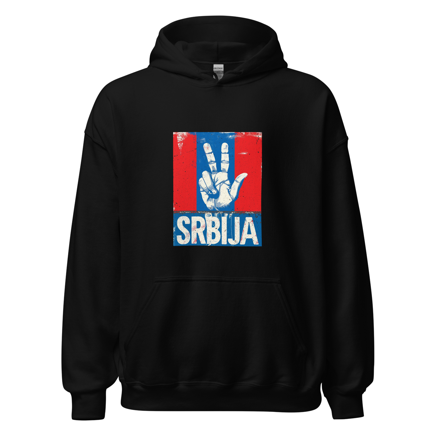 Srbija Unisex-Kapuzenpullover Tri prsta