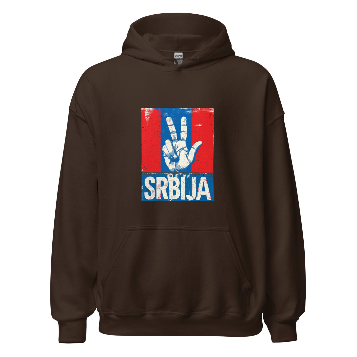 Srbija Unisex-Kapuzenpullover Tri prsta