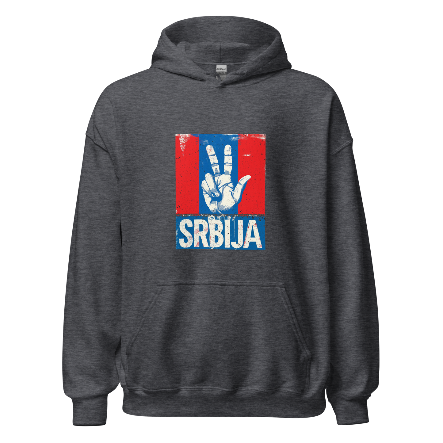 Srbija Unisex-Kapuzenpullover Tri prsta