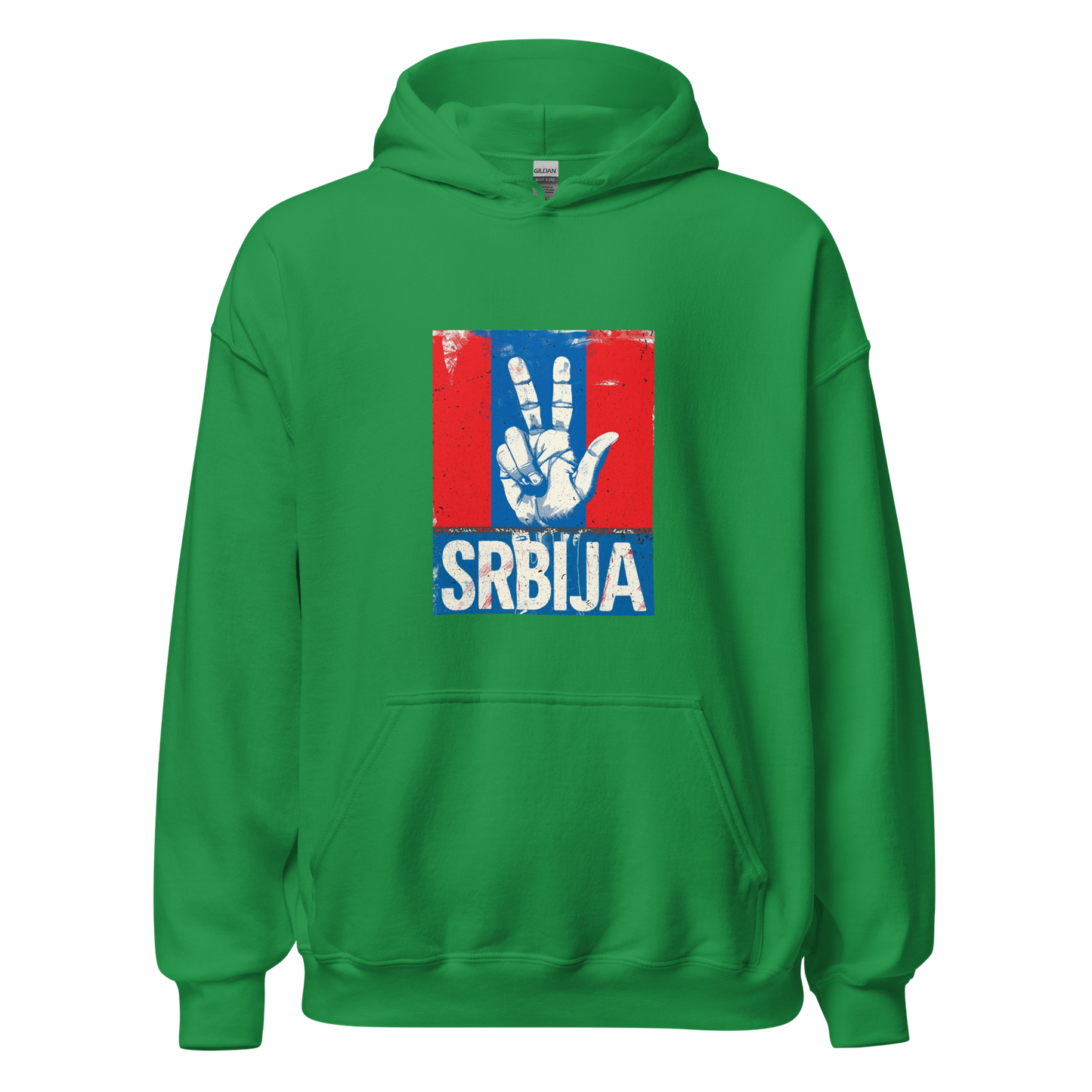 Srbija Unisex-Kapuzenpullover Tri prsta