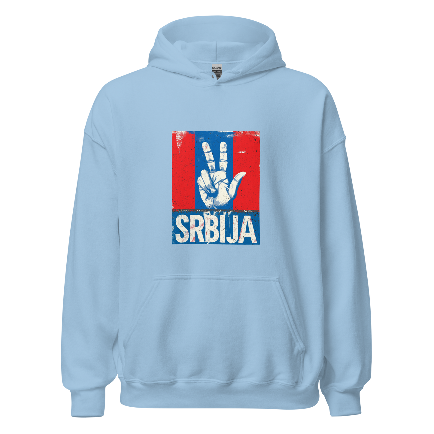 Srbija Unisex-Kapuzenpullover Tri prsta