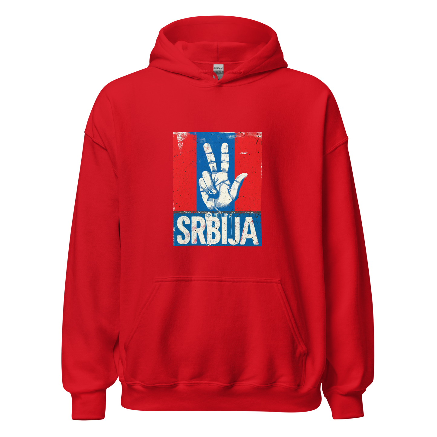 Srbija Unisex-Kapuzenpullover Tri prsta