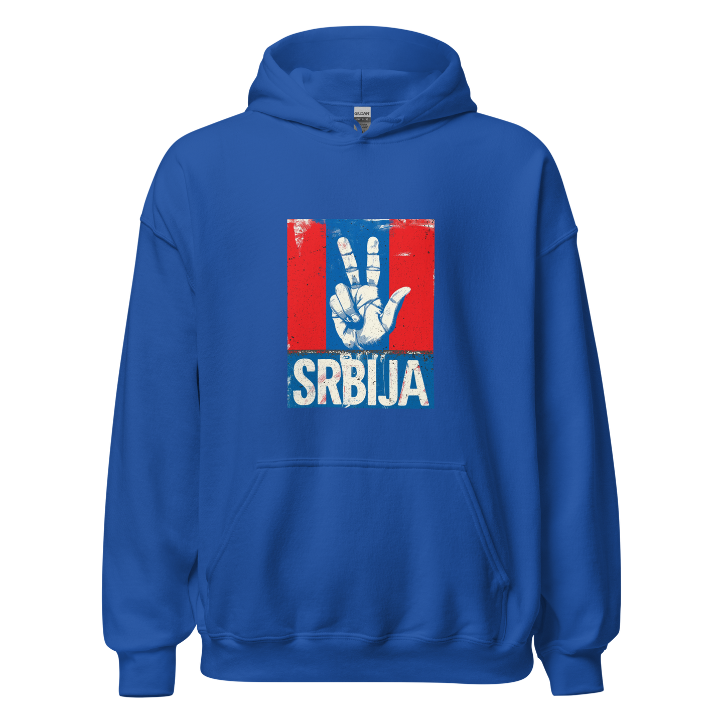 Srbija Unisex-Kapuzenpullover Tri prsta