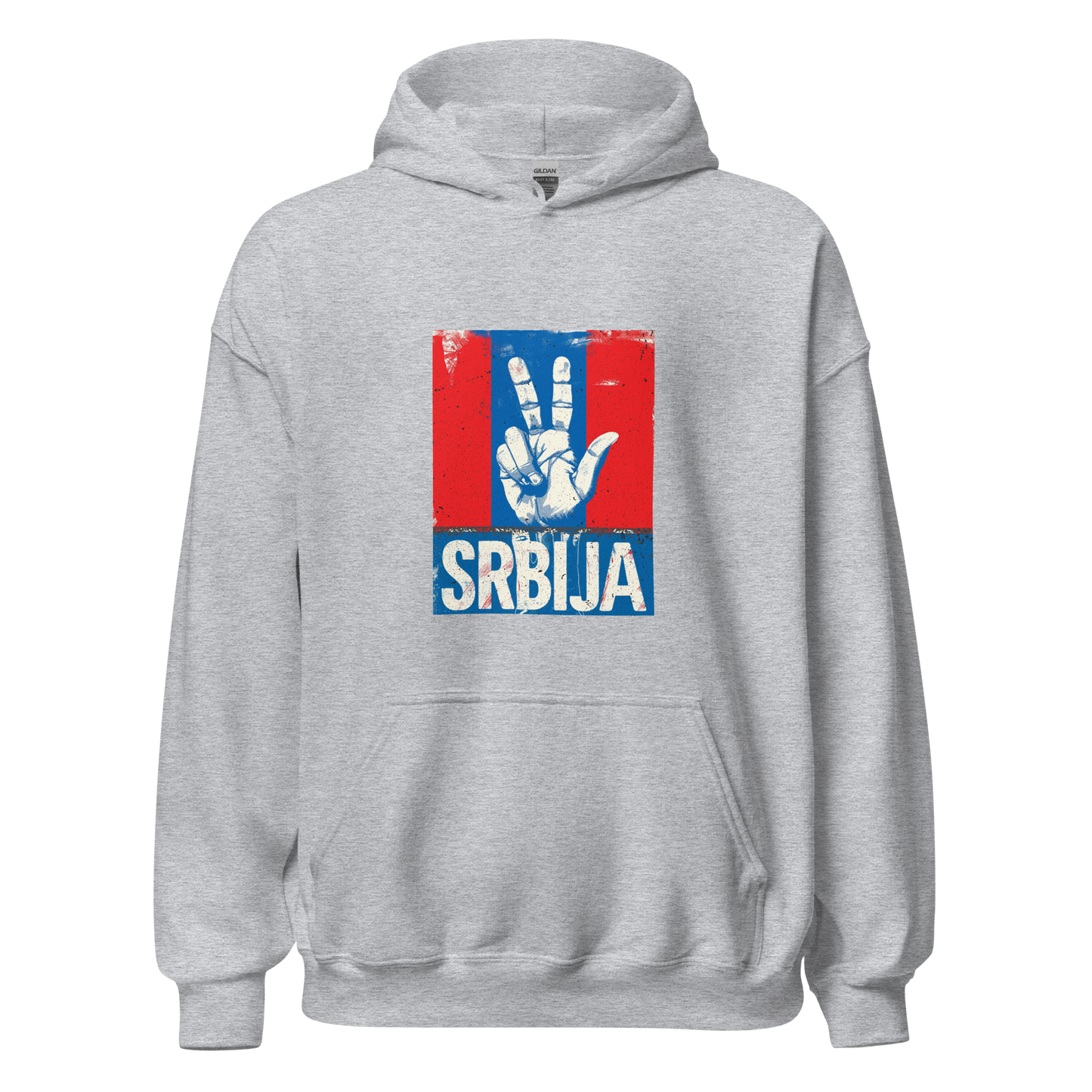 Srbija Unisex-Kapuzenpullover Tri prsta